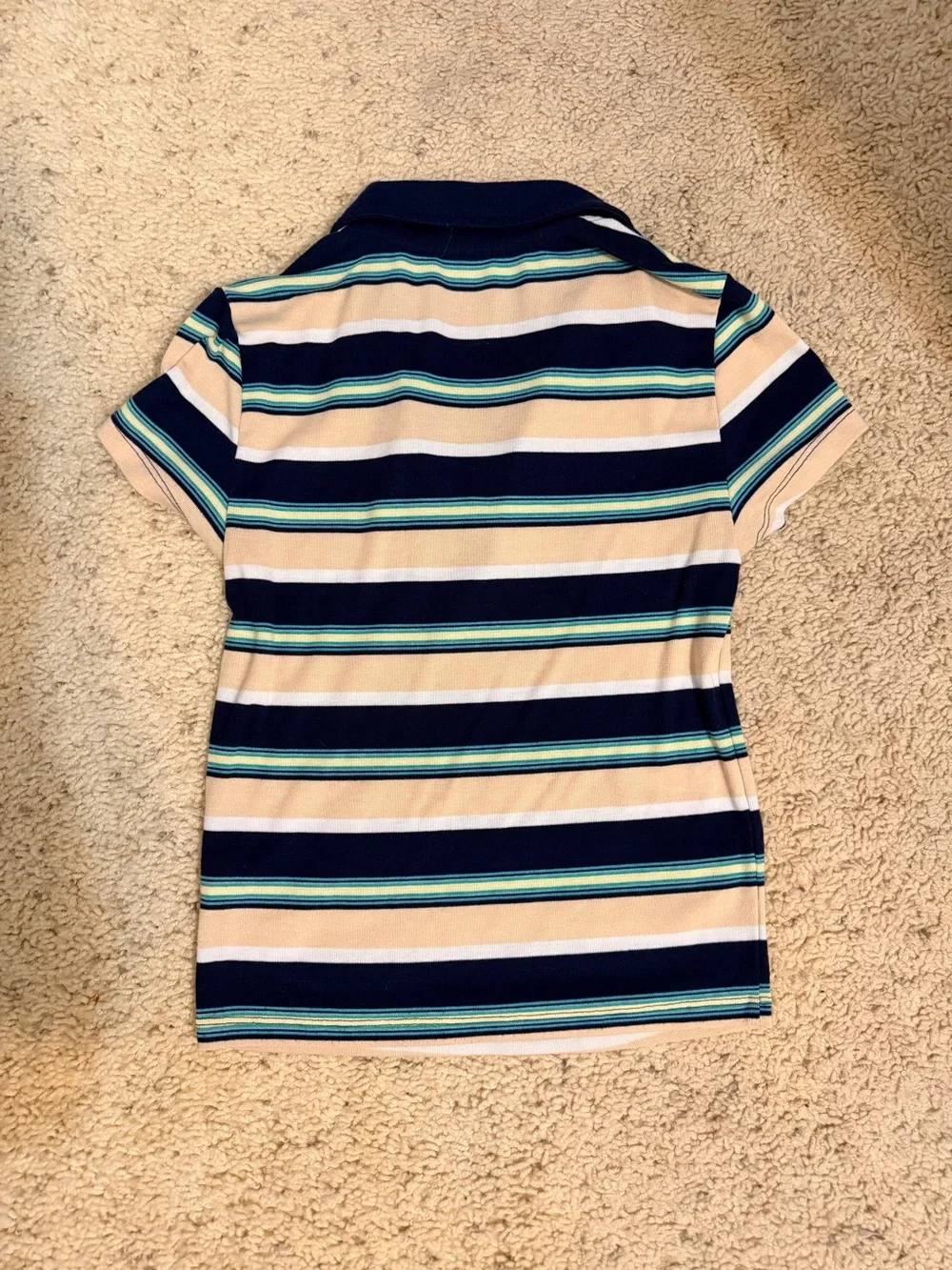 AE Striped Cropped Polo Size S
